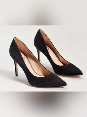 Sam Edelman Hazel Black Suede Pointed Toe Pumps 9.5M